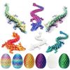 Image 1 : 6-Pack of 3D Printed Dragon Eggs with Dragon Inside - Assorted Colours - Brand New