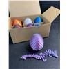 Image 3 : 6-Pack of 3D Printed Dragon Eggs with Dragon Inside - Assorted Colours - Brand New