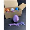 Image 3 : 6-Pack of 3D Printed Dragon Eggs with Dragon Inside - Assorted Colours - Brand New