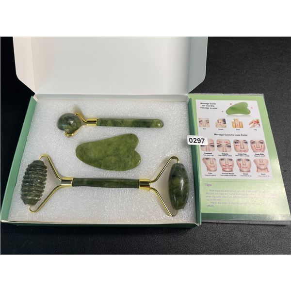 1 Jade Roller & Gua Sha 3PC Skin/Beauty Massage Tool Set - New