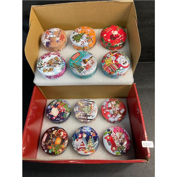 12-Pack of Scented Single-Wick Christmas Candles - New