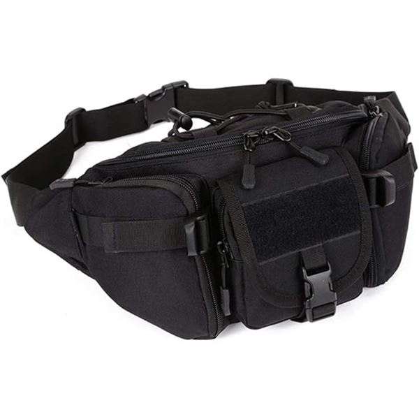 1 Tactical Waist Pouch/Hip Belt Bag - Black - New