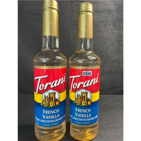 2 Torani French Vanilla Naturally Flavored Syrups (750ml) - New Sealed (BB: 2027 FEB 05)
