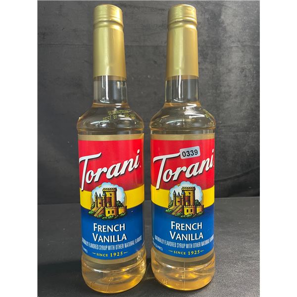 2 Torani French Vanilla Naturally Flavored Syrups (750ml) - New Sealed (BB: 2027 FEB 05)