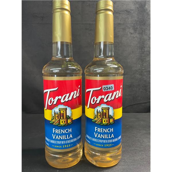 2 Torani French Vanilla Naturally Flavored Syrups (750ml) - New Sealed (BB: 2027 FEB 05)