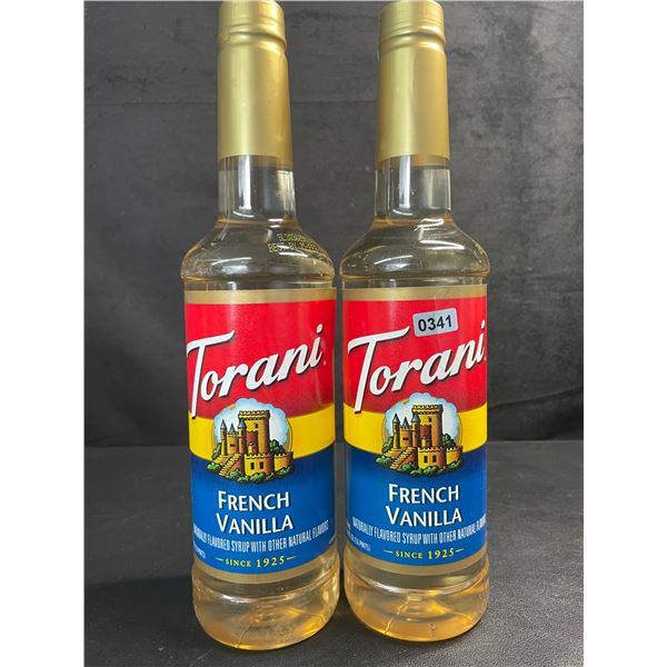 2 Torani French Vanilla Naturally Flavored Syrups (750ml) - New Sealed (BB: 2027 FEB 05)
