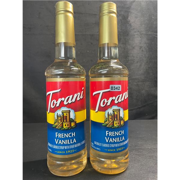 2 Torani French Vanilla Naturally Flavored Syrups (750ml) - New Sealed (BB: 2027 FEB 05)