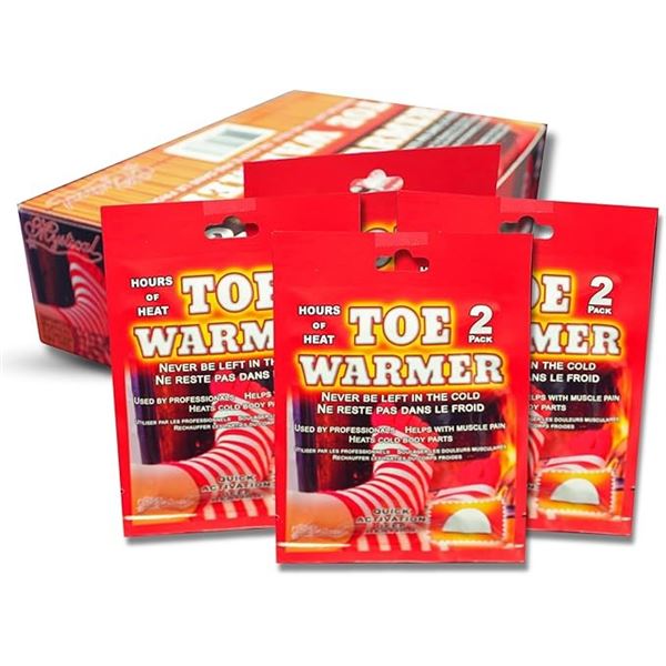 1 Box of Toe Warmer Heat Packets for Feet - Box of 40 Pairs; Keeps Feet Warm - New