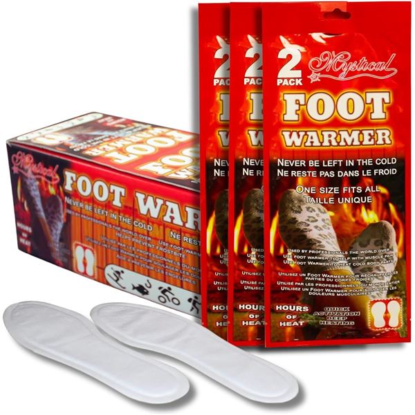 1 Box of Foot Warmer Heat Packet Insoles for Shoes; Box of 16 Pairs - Keeps Feet Warm - New