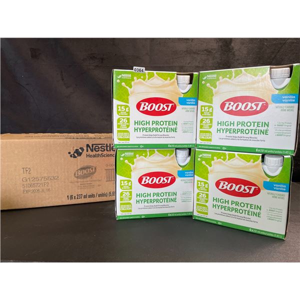 24-Pack Case of Nestle Boost High Protein Vanilla Meal Replacement Drinks; 4x 6-packs (237ml) New