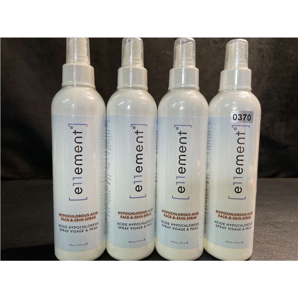 4 Bottles of e11ement Hypochlorous Acid Face & Skincare Sprays - 240ml Each - New Sealed