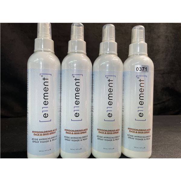 4 Bottles of e11ement Hypochlorous Acid Face & Skincare Sprays - 240ml Each - New Sealed