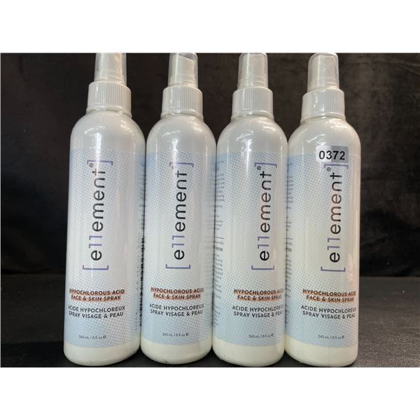 4 Bottles of e11ement Hypochlorous Acid Face & Skincare Sprays - 240ml Each - New Sealed