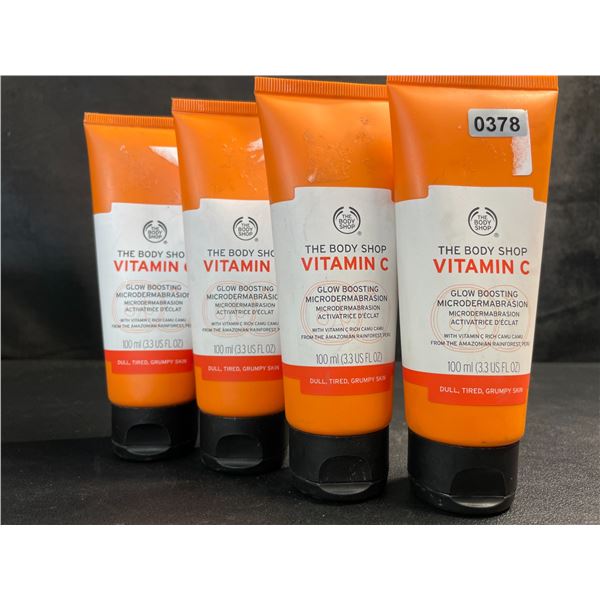 4 The Body Shop Vitamin C Glow Boosting Microdermabrasion Facial Exfoliators - 100ml - New