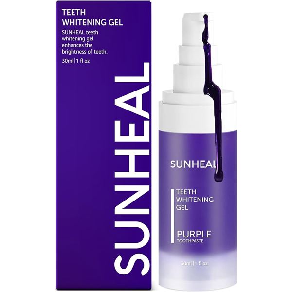 4 Boxes of Sunheal Purple Whitening Toothpastes/Teeth Whitening Gels (30ml) - New Sealed
