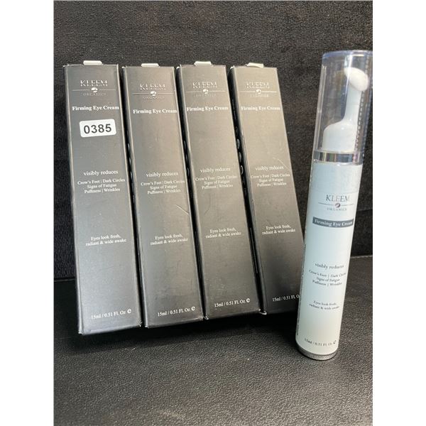 4 Boxes of Kleem Organics Firming Eye Creams (15ml) Reduces Puffiness/Dark Spots/Wrinkles - New