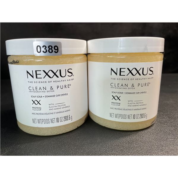 2 Nexxus Clean & Pure Invigorating Detox Scalp Scrubs - 10oz Each - New