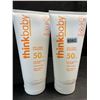 Image 1 : 2 ThinkBaby Sunscreen Lotions; SPF 50 Broad Spectrum Zinc Oxide Sunscreens - 177ml - New