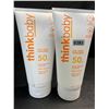 Image 1 : 2 ThinkBaby Sunscreen Lotions; SPF 50 Broad Spectrum Zinc Oxide Sunscreens - 177ml - New