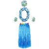 Image 1 : 3 Hawaiian Luau Costume Sets; Hula Grass Skirt with Flower Lei & Flower Hand Wreaths - New