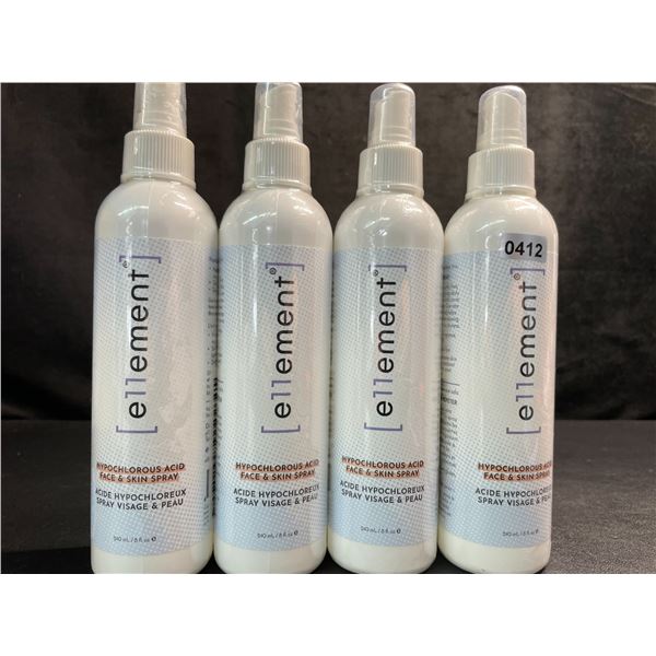4 Bottles of e11ement Hypochlorous Acid Face & Skincare Sprays - 240ml Each - New Sealed