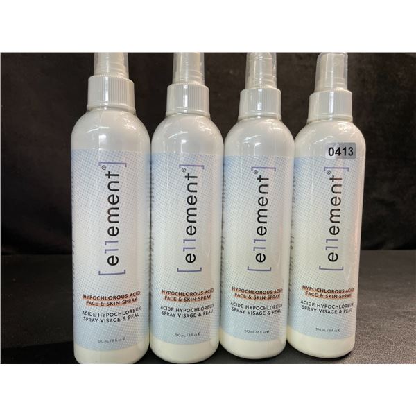 4 Bottles of e11ement Hypochlorous Acid Face & Skincare Sprays - 240ml Each - New Sealed