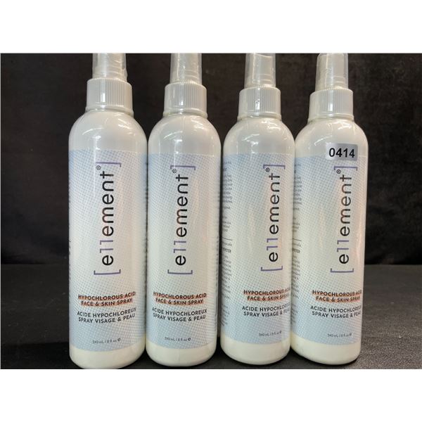 4 Bottles of e11ement Hypochlorous Acid Face & Skincare Sprays - 240ml Each - New Sealed