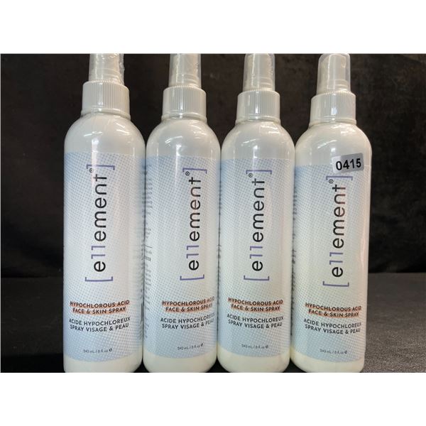 4 Bottles of e11ement Hypochlorous Acid Face & Skincare Sprays - 240ml Each - New Sealed