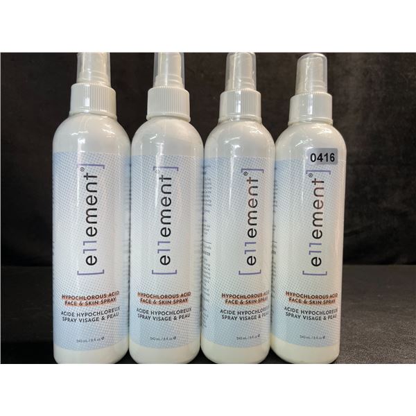 4 Bottles of e11ement Hypochlorous Acid Face & Skincare Sprays - 240ml Each - New Sealed