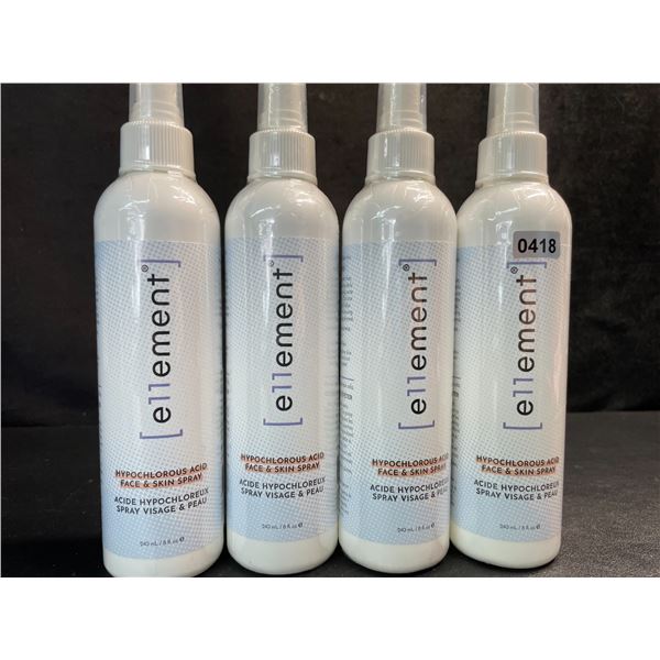 4 Bottles of e11ement Hypochlorous Acid Face & Skincare Sprays - 240ml Each - New Sealed