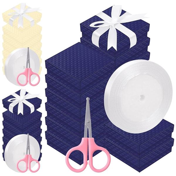 17PC Jewelry Gift Storage Boxes (3" x 3") - Blue - New