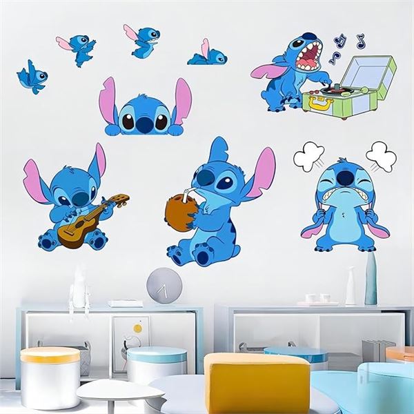 3 Rolls of Lilo and Stich Disney Cartoon Wall Decals - 16" x 24" Roll (Assorted Designs) - New