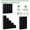 Image 2 : 16-Cube Storage Organizer/DIY Plastic Cube Closet Organizer - Black - New in Box (Assembly Req'd)