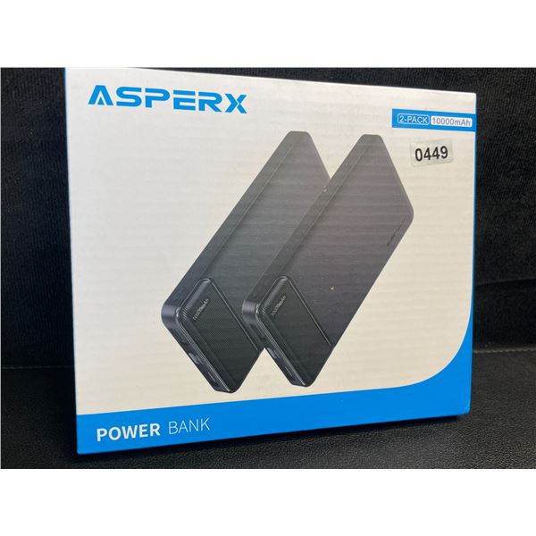 2-Pack of Asperx 10,000mAh Power Banks/Portable Chargers - Brand New