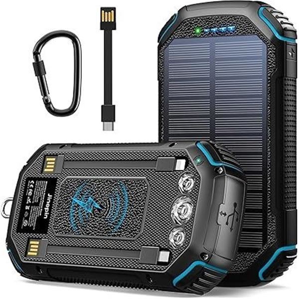 1 High-Capacity Solar Power Bank (36,000mAh) Portable Battery Pack/Charger - New Sealed!
