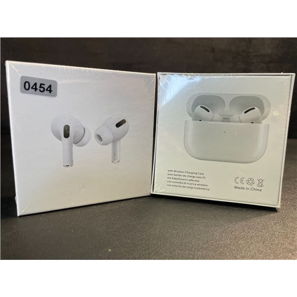 2 Pairs of TWS Airpod-Style Wireless Earbuds with Charging Cases - White - New