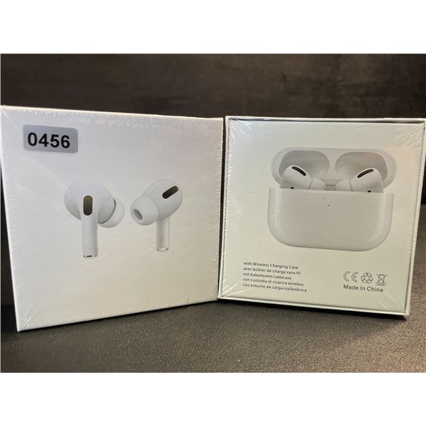 2 Pairs of TWS Airpod-Style Wireless Earbuds with Charging Cases - White - New