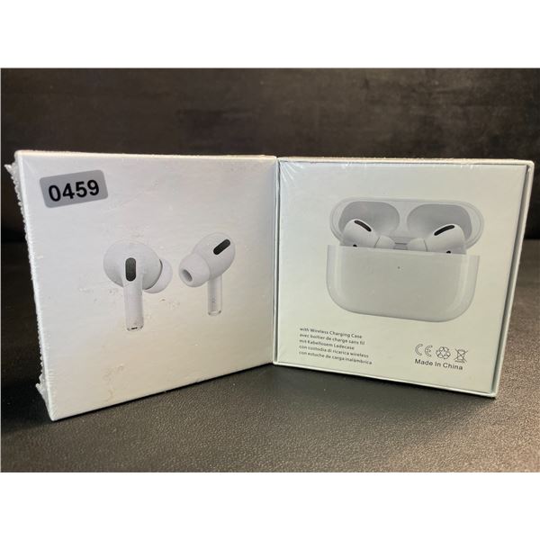 2 Pairs of TWS Airpod-Style Wireless Earbuds with Charging Cases - White - New