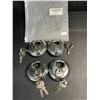 Image 2 : 4-Pack of Stainless Steel Disc Padlocks with 3/8" Shackle - 2 3/4" Wide - For Storage/Sheds - New