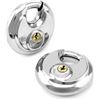 Image 5 : 4-Pack of Stainless Steel Disc Padlocks with 3/8" Shackle - 2 3/4" Wide - For Storage/Sheds - New