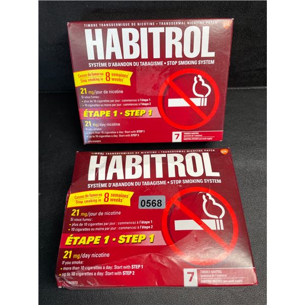 2 Boxes of Habitrol Transdermal Nicotine Patches for Stopping Smoking - 21mg - New