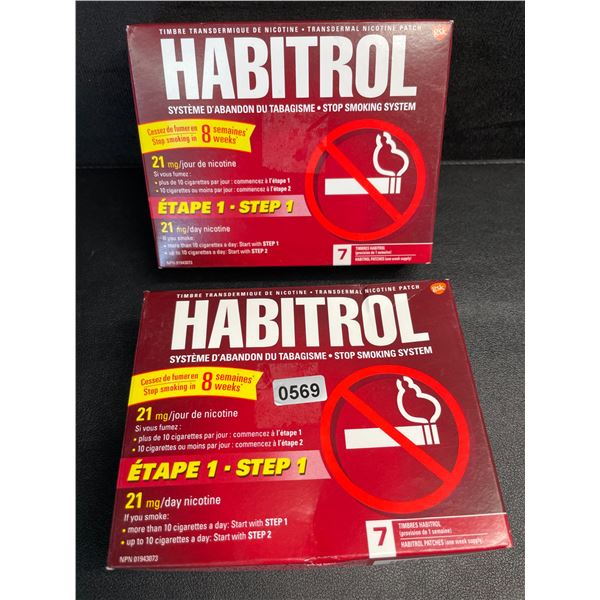 2 Boxes of Habitrol Transdermal Nicotine Patches for Stopping Smoking - 21mg - New