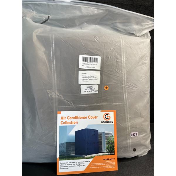 1 Durable Air Conditioner Cover - 34" x 34" x 30" Size - Brown - New
