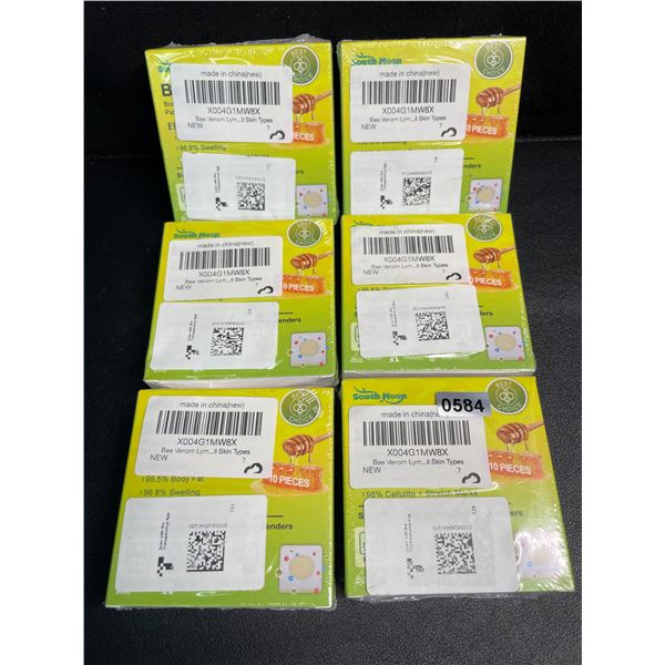 6 Boxes of SouthMoon Bee Venom Patches Body Drainage Shaping Patches - 10PCS Each - New
