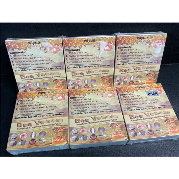 6 Boxes of Bee Venom Lymphatic Drainage Stimming Patches (10 Per Box) - New