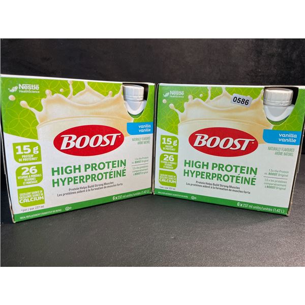 2 Nestle Boost High Protein Vanilla Meal Replacement Drink Packs (6 x 237ml Each/12 Total) - New