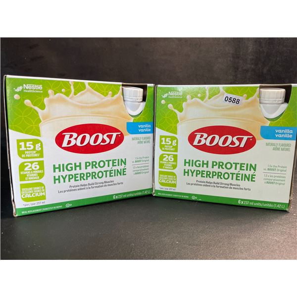 2 Nestle Boost High Protein Vanilla Meal Replacement Drink Packs (6 x 237ml Each/12 Total) - New