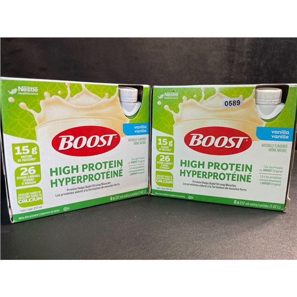 2 Nestle Boost High Protein Vanilla Meal Replacement Drink Packs (6 x 237ml Each/12 Total) - New