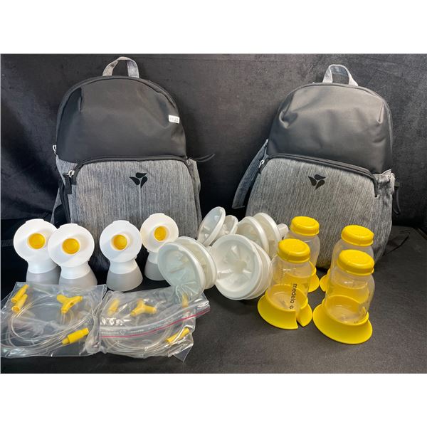 2 Medela Diaper Bag Sets with Spare Breast Pump Parts/Accessories - Brand New