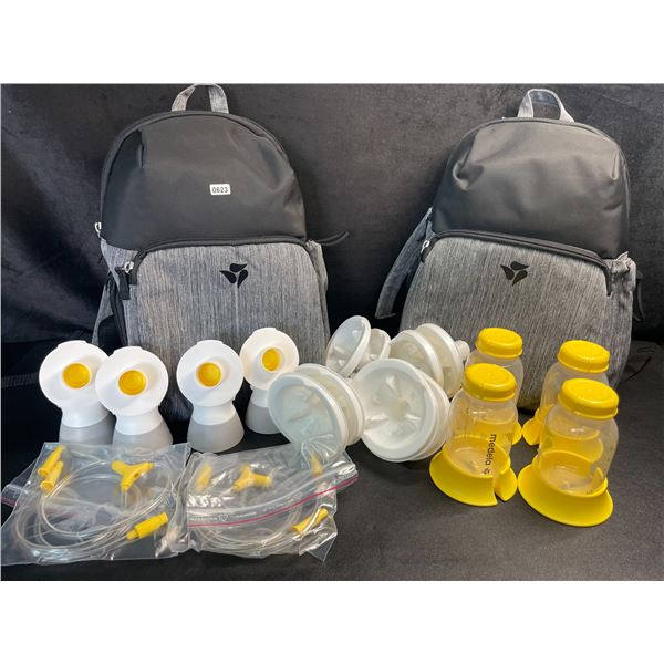 2 Medela Diaper Bag Sets with Spare Breast Pump Parts/Accessories - Brand New